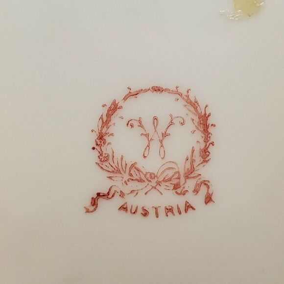 Antique Tea Cup Saucer Floral Gilded Hand Painted Porcelain Victorian MZ Austria - Picture 12 of 12